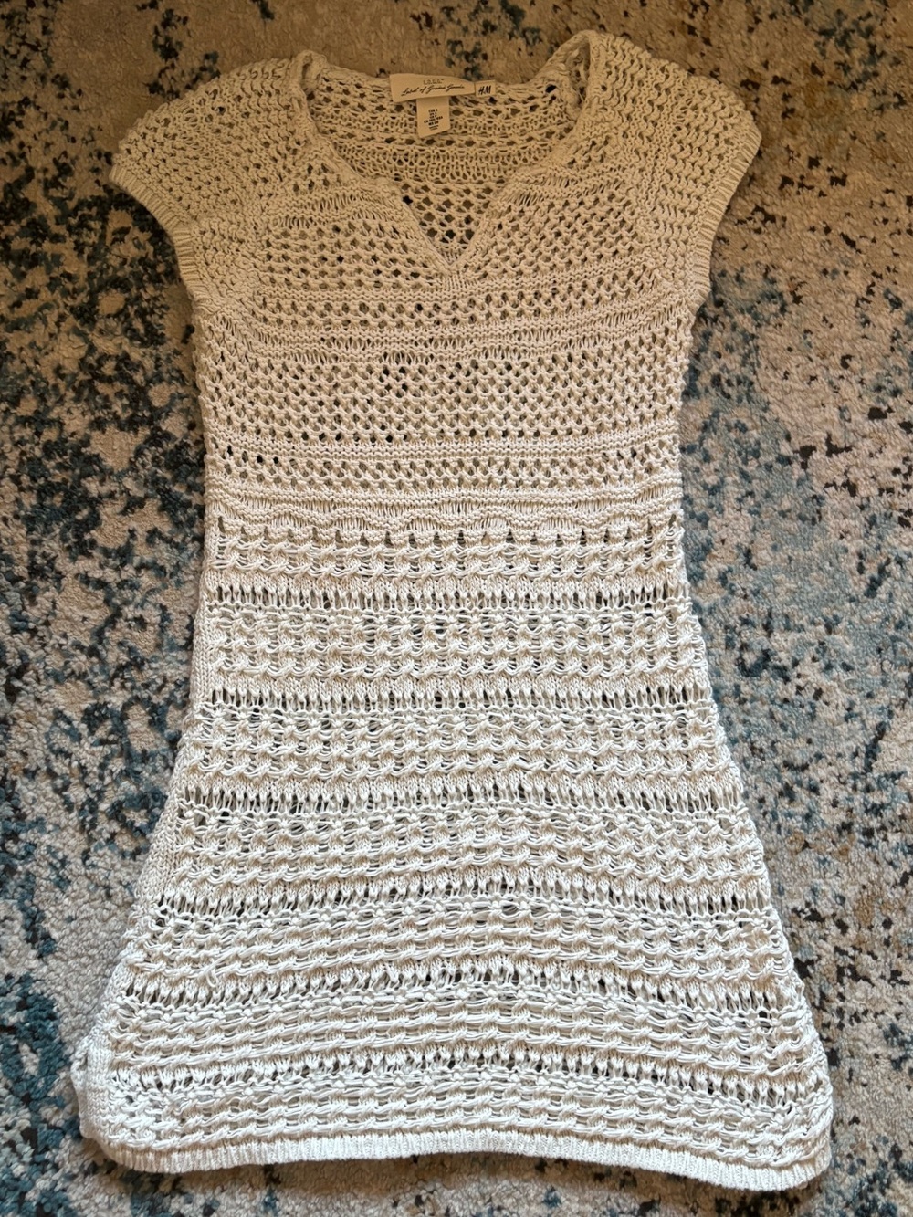L.O.G.G H&M White Knitted mini Dress